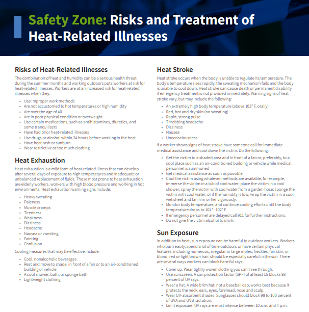 Risks and Treatment of Heat Related Illnesses image