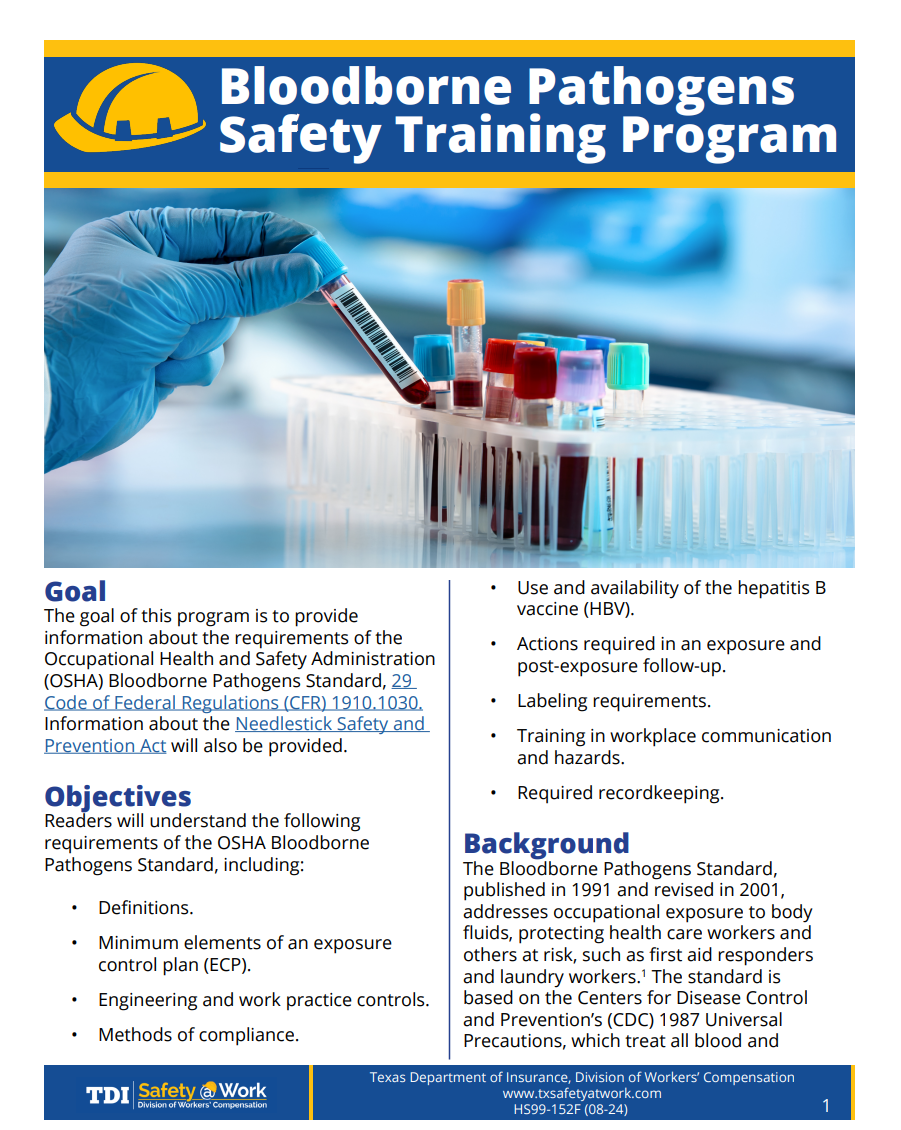 Bloodborne Pathogens Safety Training Program image
